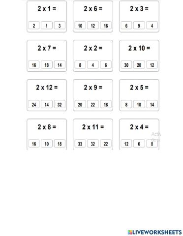 2 Multiplication Facts
