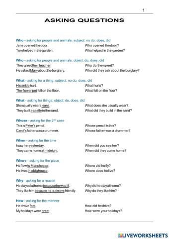 Asking questions 1