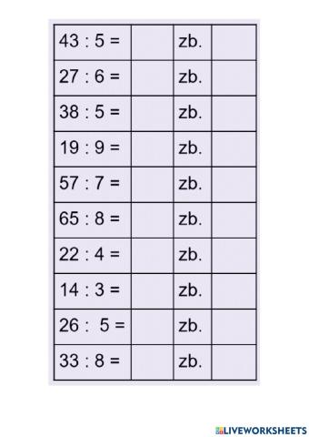 Dělení se zbytkem 1 - Division with remainder