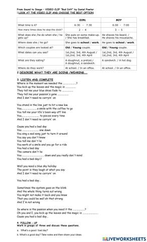 Song: -A Bad Day- by Daniel Powter (Routine)