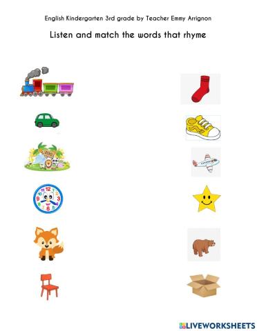 Listen and Match: words that rhyme