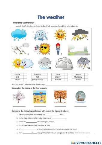 Vocabulary - Weather - Level I Adults  - Teens