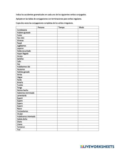 Conjugaciones verbales
