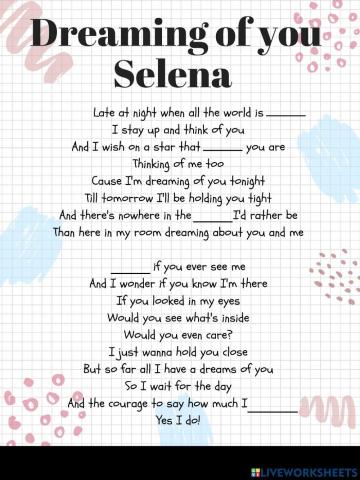 Dreaming of you Selena