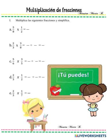 Multiplicación de fracciones