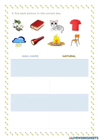 Man made and natural objects