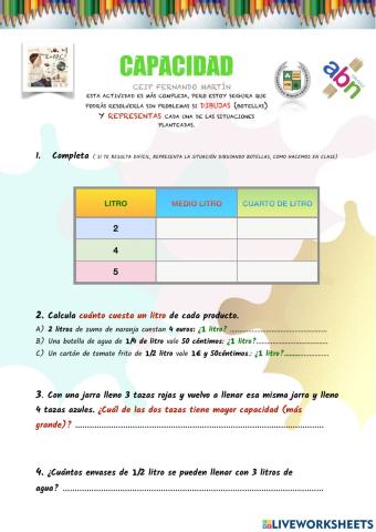 Capacidad 2º y 3º primaria