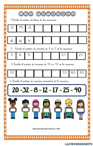 1. patrones números y letras