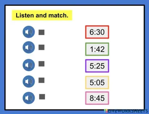 Telling the time - listening