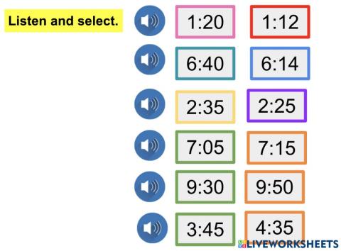 Telling the time - listening 2