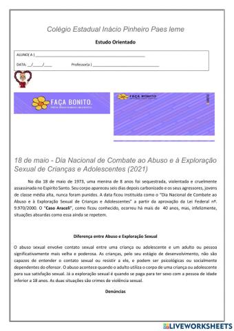 Maio laranja - Faça bonito