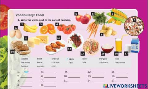 Vocabulary: food