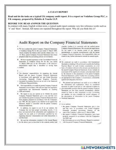 A clean audit report