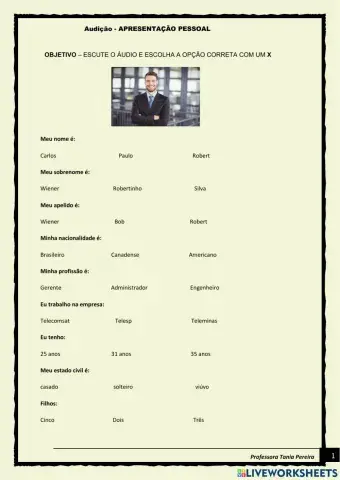 Audição Apresentação Pessoal