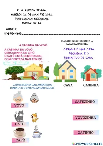A CASINHA DA VOVÒ- DIMINUTIVO