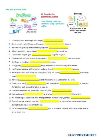 B2 Prefixes and suffixes