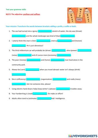 B2-C1 prefixes and suffixes