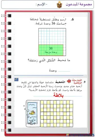 فهم المساحة  (المستوى الثالث)