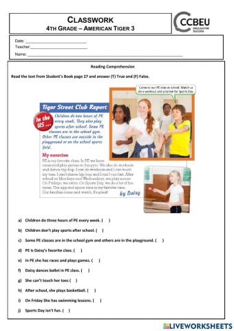 American Tiger 3 - U3- Sports day