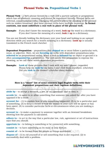 Phrasal Verbs vs Prepositional Verbs 1