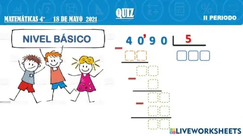 QUIZ 4° DIVISIONES DE NÚMEROS NATURALES 