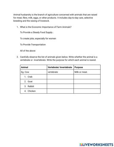 Terms used in Agriculture