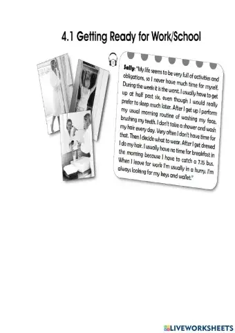 Work day. Daily routine