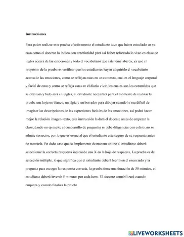 Las emociones en ingles