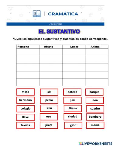 El sustantivo