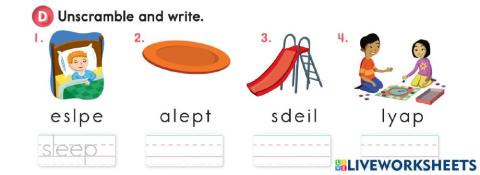 Unscramble and write