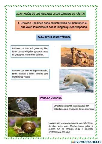 Adaptación de los animales a los cambios de hábitat