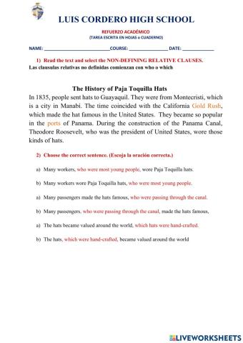 1st NON-DEFINING RELATIVE CLAUSES