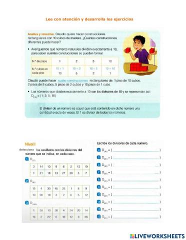 Múltiplos y divisores