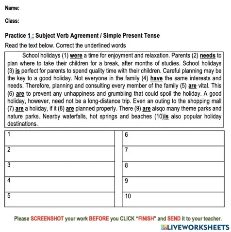 Subject Verb Agreement