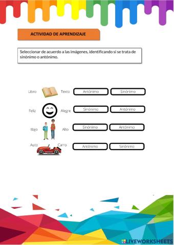 Actividad 2 - Sinónimos y Antónimos