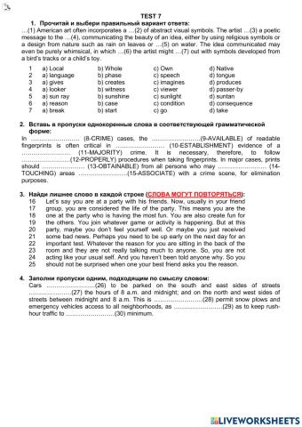 Additional State Exam Practise, test 7