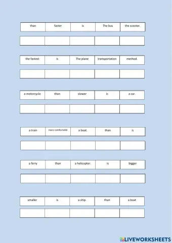 Superlative and comparative adjectives