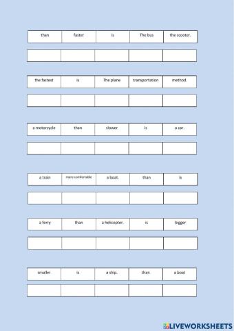 Superlative and comparative adjectives