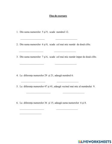 Fisa de exersare