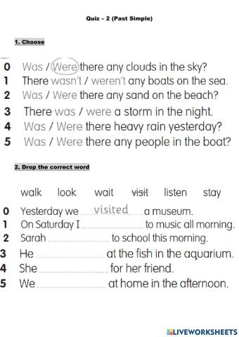 Past Simple Quiz (regular)