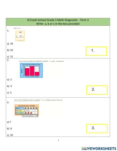 Diagnostic Term 3 Grade 3