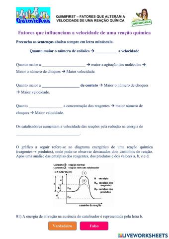 Quimifirst - Fatores que alteram a velocidade das reações