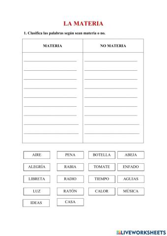 ¿Es materia o no es materia?