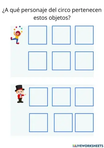 Clasifica los Objetos con su personaje
