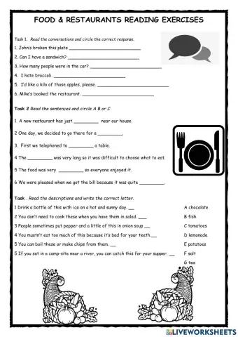 KET Exam Practice Food & Restaurants 2