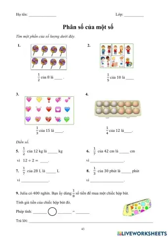 Phân số của một số