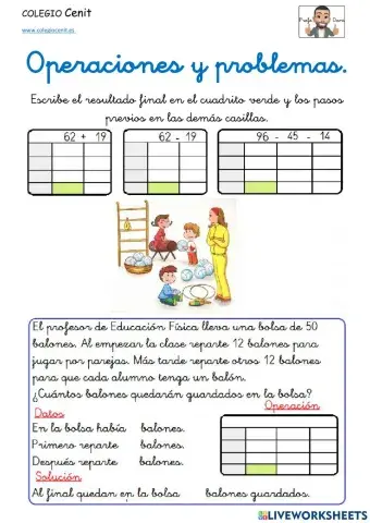 Operaciones y problema con llevadas