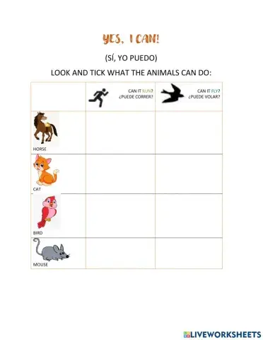 Animals can fly and run