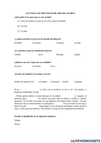 Lectura-Los tres pelos de oro del diablo-