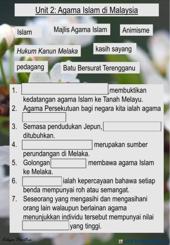 Unit 2: Agama Islam di Malaysia